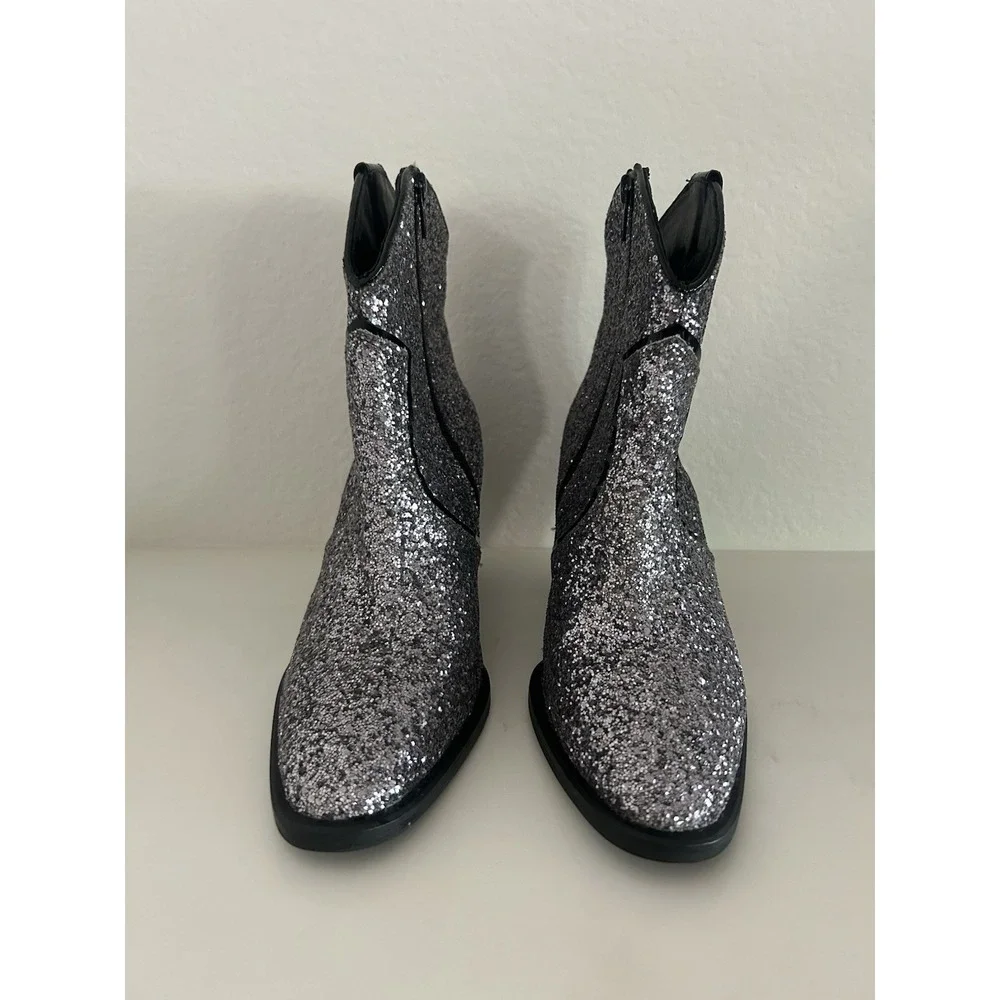 Idyllwind Miranda Lambert Silver Glitter Western Booties Boots Size 7.5